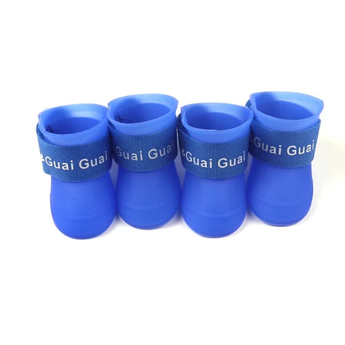 4PCS Waterproof Pet Dog Shoes | Anti-Slip Rain & Snow Boots for Small Dogs, Cats & Puppies – Summer Outdoor Footwear