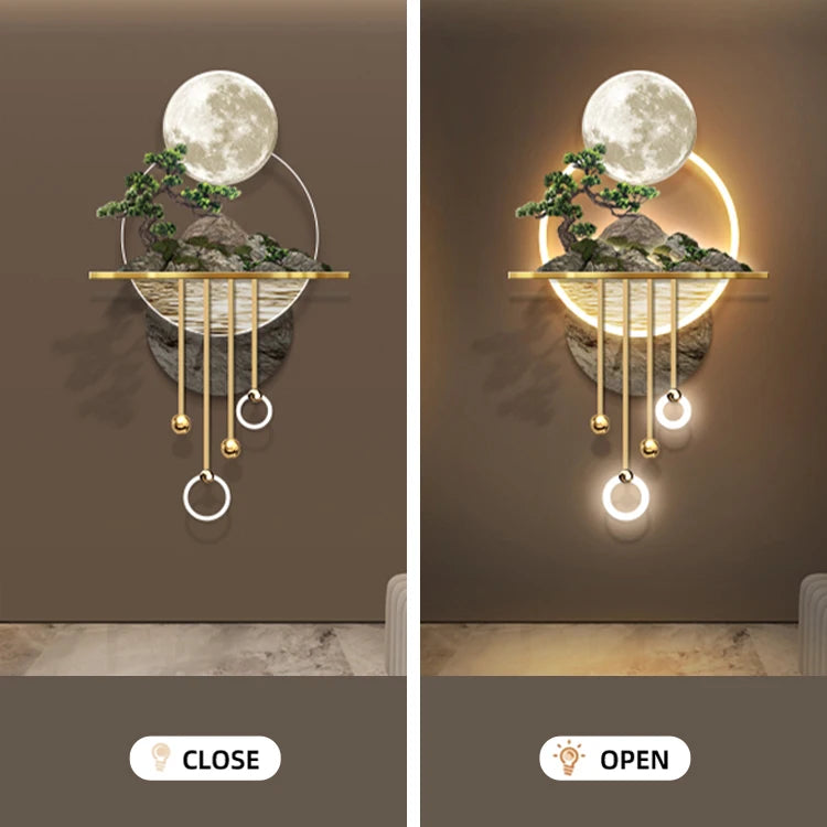 Factory Direct LED Lights Wall Art Art Deco Style Home Decor Acrylic Painting Decorative Landscape Printing