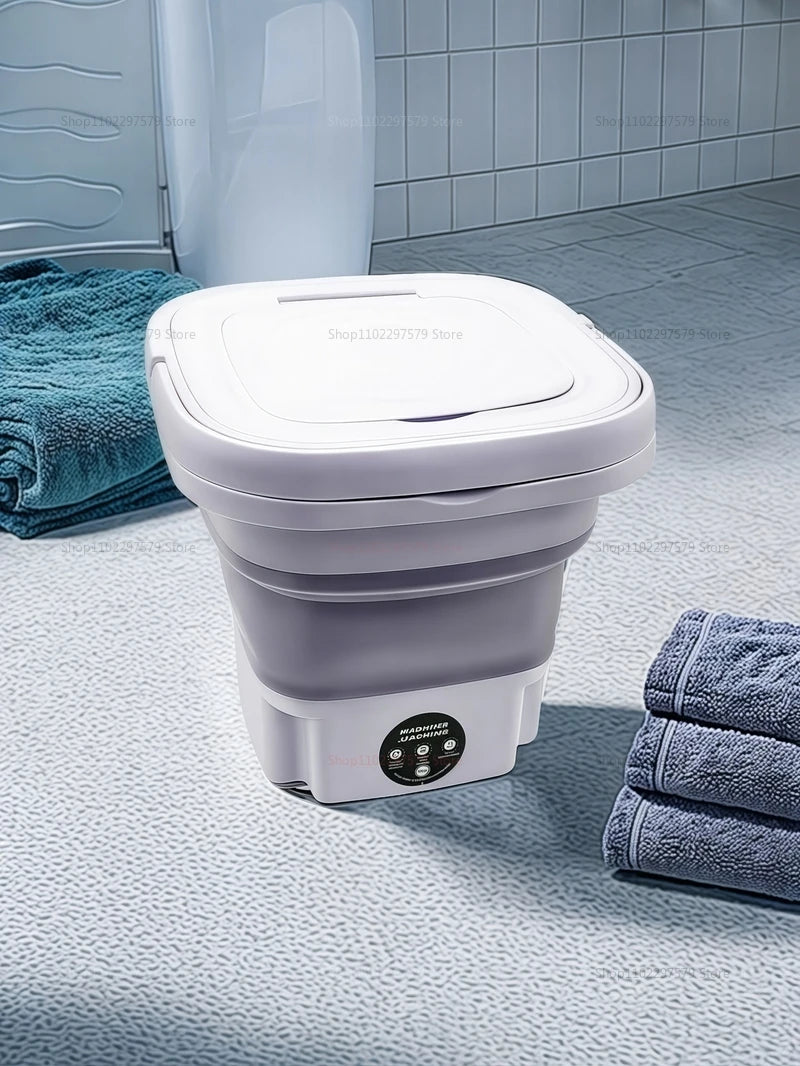 8L Portable Folding Washing Machine | Compact Travel Laundry Bucket for Clothes, Socks & Underwear – Home & Camping Washer