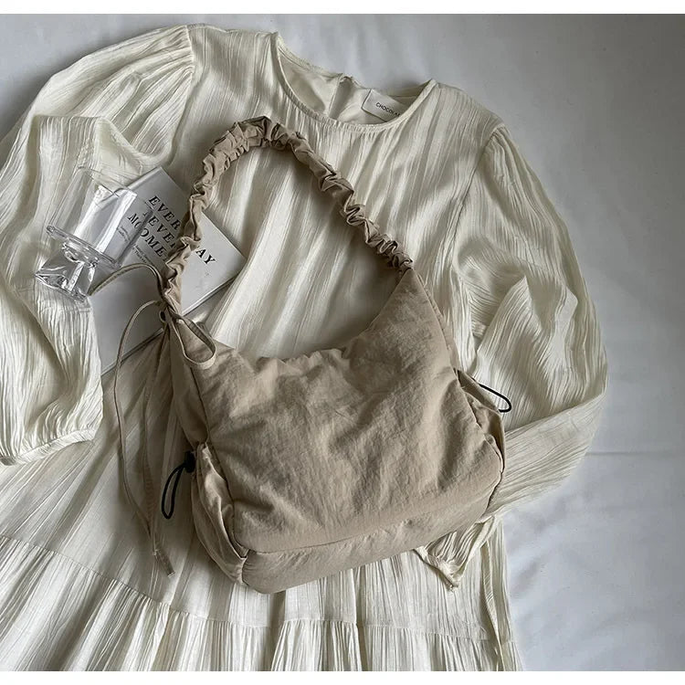 Soft Design Cloth Small Shopper Shopping Underarm Bags Lady Shoulder Bag for Women 2024 Trend Fashion Y2K Handbags сумка