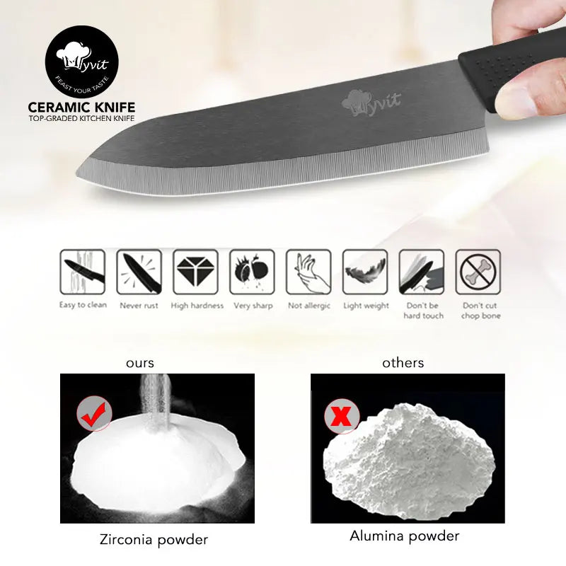 Ceramic Fruit Knife for Kitchen 3 4 5 6 inch Chef Knife with Sheath Utility Slicing Cooking Tool for Vegetable Rustproof Zirconi