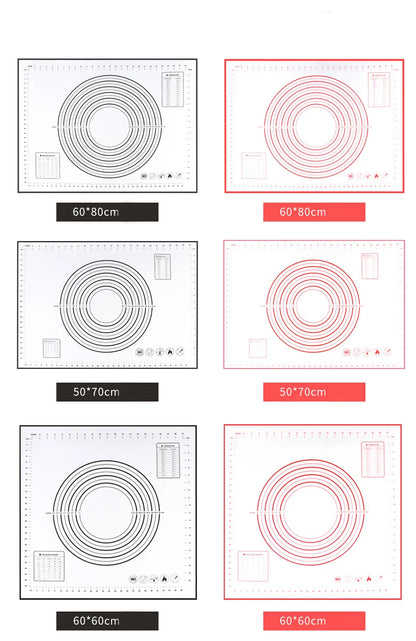 Fiberglass Silicone Baking Mat Large Kneading Pad Nonstick Surface Rolling Dough Mat With Scale For Kitchen Cooking Pastry Sheet