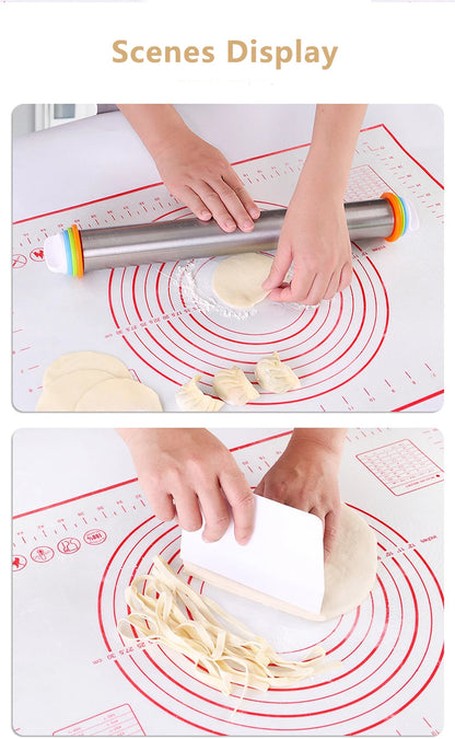 Fiberglass Silicone Baking Mat Large Kneading Pad Nonstick Surface Rolling Dough Mat With Scale For Kitchen Cooking Pastry Sheet