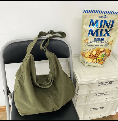 Women's Shoulder Bag Large Canvas Crossbody Bags for Women 2023 Cotton Cloth Fashion Korean Female Students School Bag Handbags