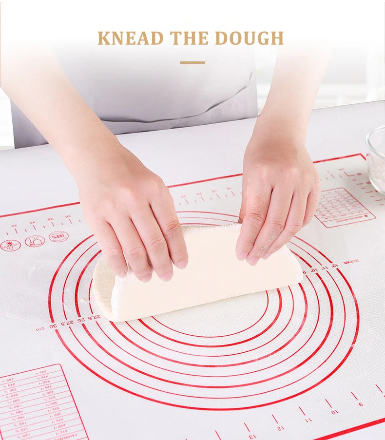 Fiberglass Silicone Baking Mat Large Kneading Pad Nonstick Surface Rolling Dough Mat With Scale For Kitchen Cooking Pastry Sheet