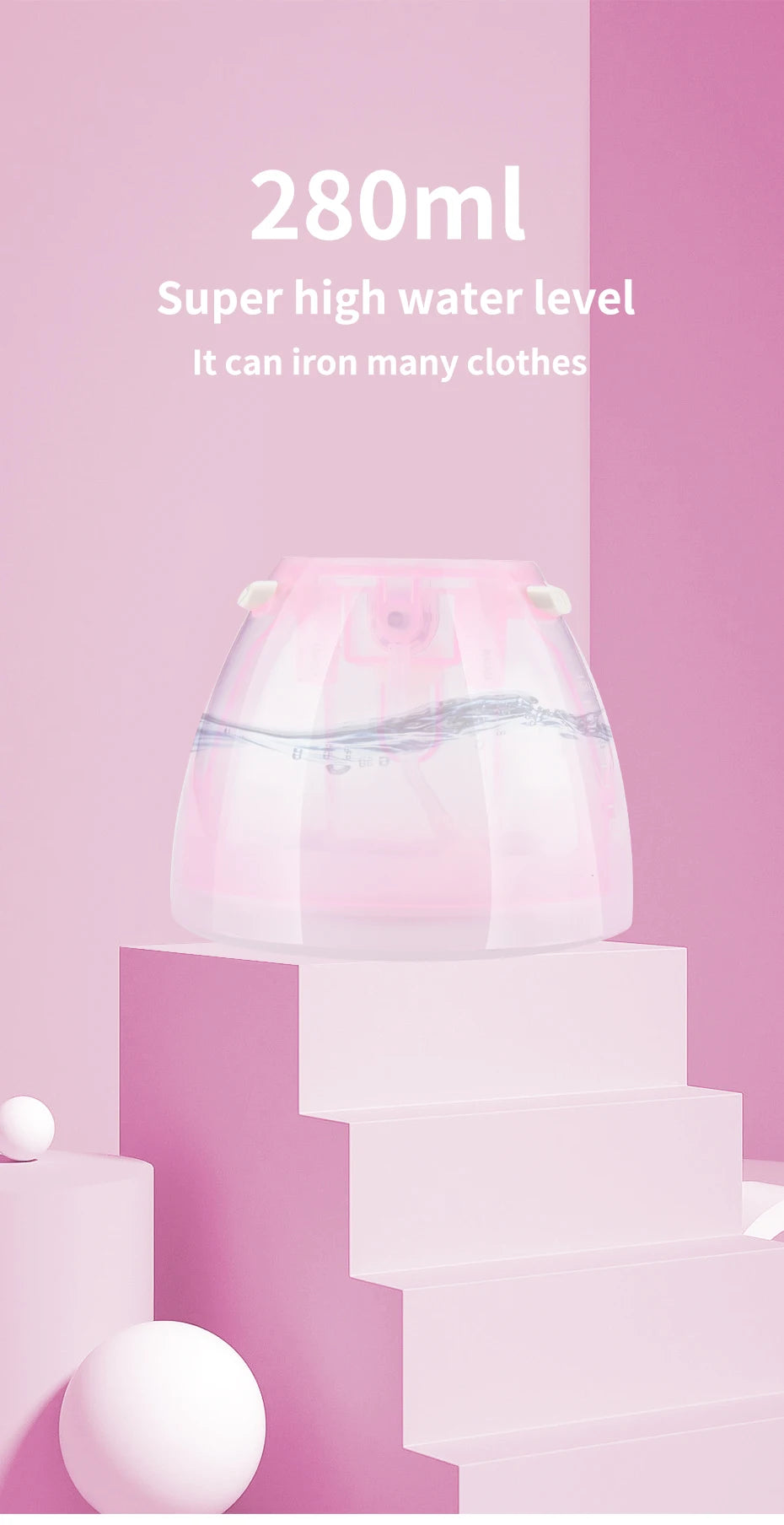 SaengQ 1500W Handheld Garment Steamer | Fast-Heat Portable Fabric Steam Iron with 280ml Tank for Clothes & Home Use