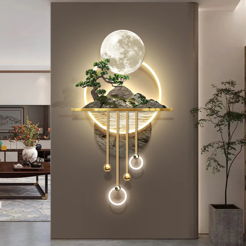Factory Direct LED Lights Wall Art Art Deco Style Home Decor Acrylic Painting Decorative Landscape Printing