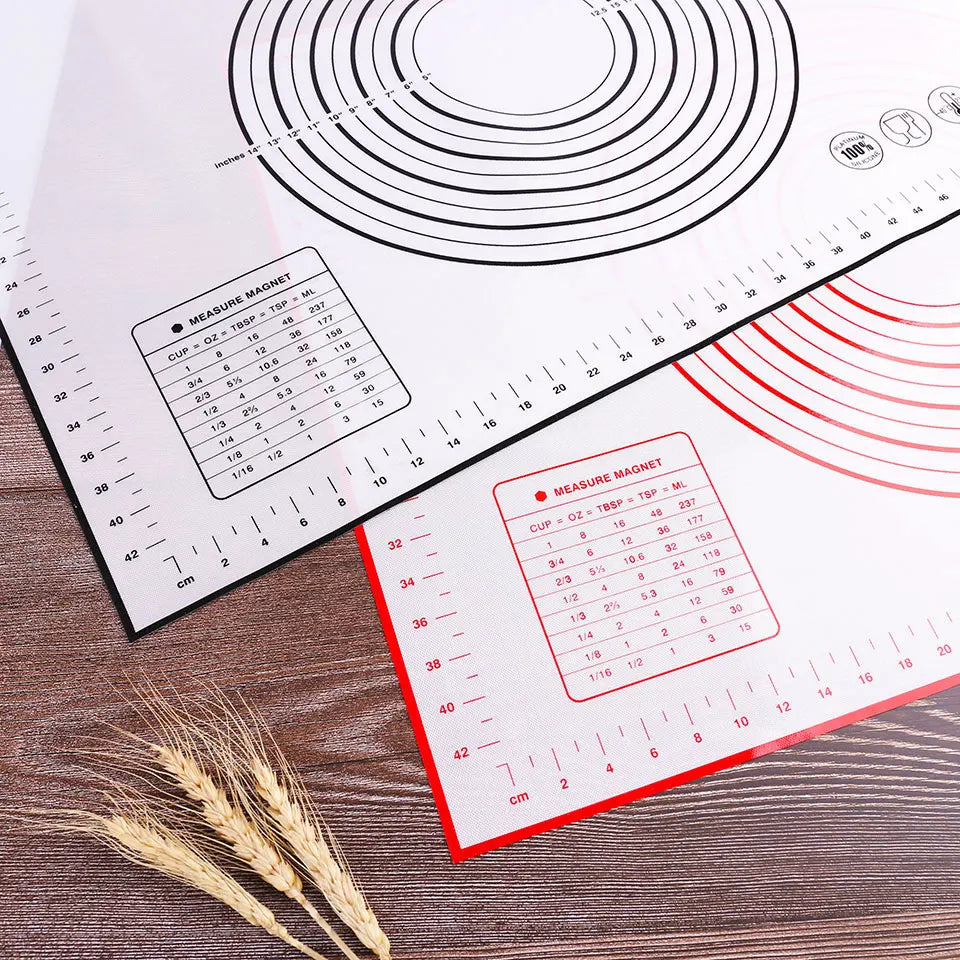 Fiberglass Silicone Baking Mat Large Kneading Pad Nonstick Surface Rolling Dough Mat With Scale For Kitchen Cooking Pastry Sheet