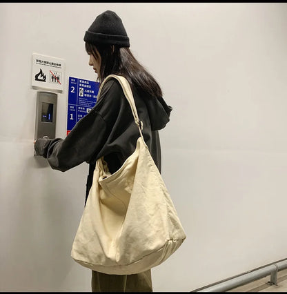 Women's Shoulder Bag Large Canvas Crossbody Bags for Women 2023 Cotton Cloth Fashion Korean Female Students School Bag Handbags