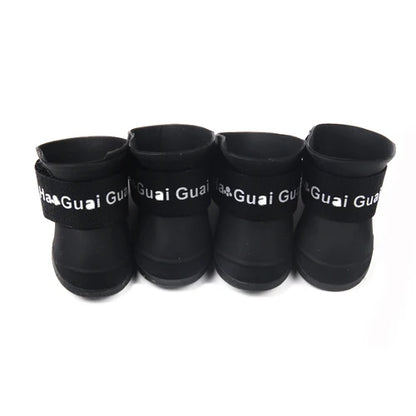 4PCS Waterproof Pet Dog Shoes | Anti-Slip Rain & Snow Boots for Small Dogs, Cats & Puppies – Summer Outdoor Footwear