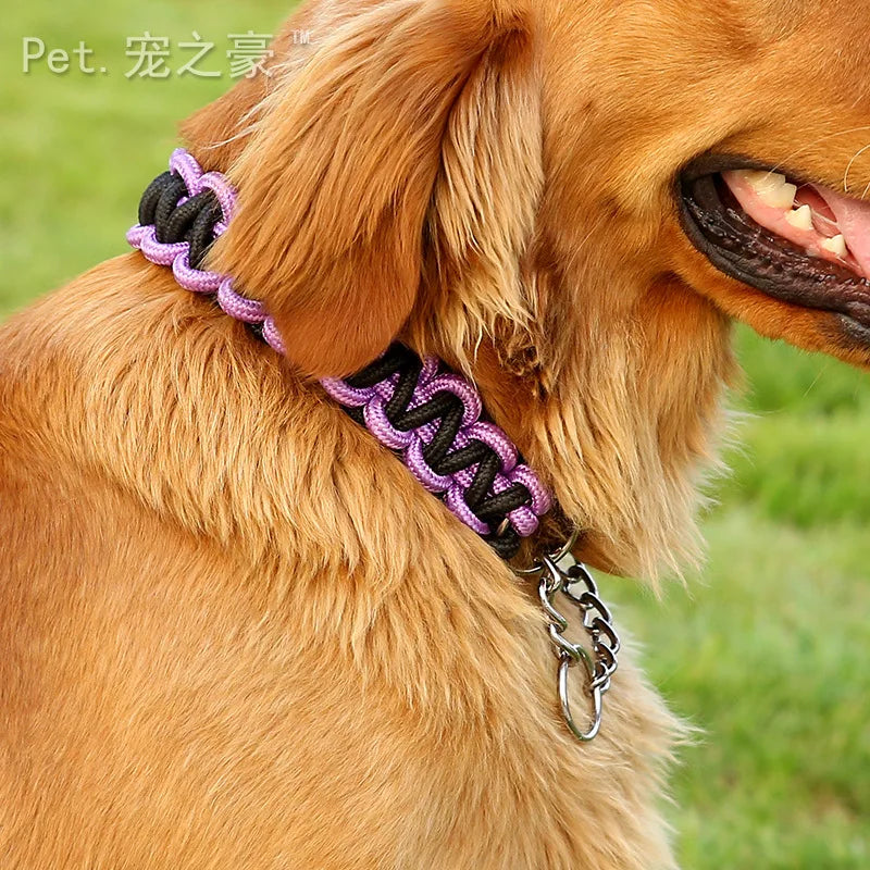 Upgraded Color P-Chain Collar for Large Dogs | Adjustable German Shepherd Walking Collar for Medium & Large Pets