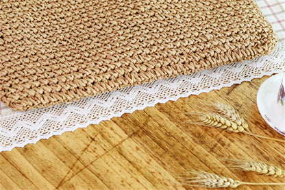 Women Handbag Summer Beach Bag Rattan Woven Handmade Knitted Straw Large Capacity Totes Leather Women Shoulder Bag Bohemia New