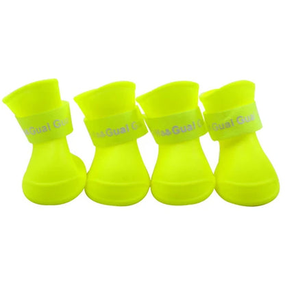 4PCS Waterproof Pet Dog Shoes | Anti-Slip Rain & Snow Boots for Small Dogs, Cats & Puppies – Summer Outdoor Footwear