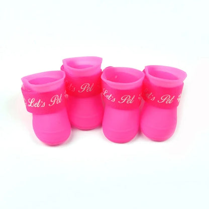 4PCS Waterproof Pet Dog Shoes | Anti-Slip Rain & Snow Boots for Small Dogs, Cats & Puppies – Summer Outdoor Footwear