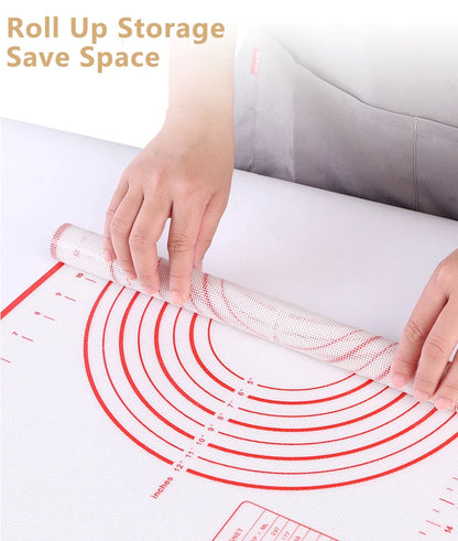 Fiberglass Silicone Baking Mat Large Kneading Pad Nonstick Surface Rolling Dough Mat With Scale For Kitchen Cooking Pastry Sheet