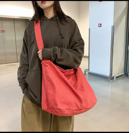 Women's Shoulder Bag Large Canvas Crossbody Bags for Women 2023 Cotton Cloth Fashion Korean Female Students School Bag Handbags