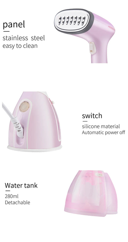 SaengQ 1500W Handheld Garment Steamer | Fast-Heat Portable Fabric Steam Iron with 280ml Tank for Clothes & Home Use