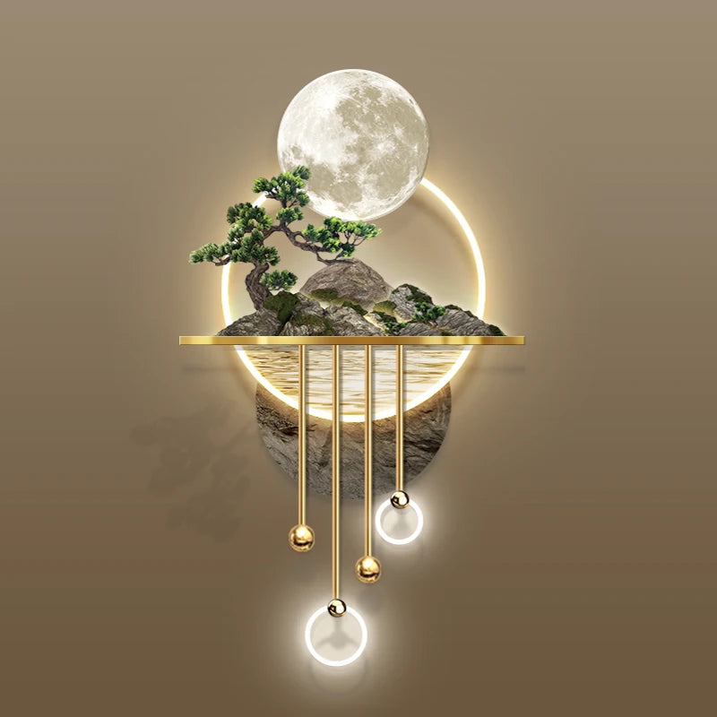 Factory Direct LED Lights Wall Art Art Deco Style Home Decor Acrylic Painting Decorative Landscape Printing