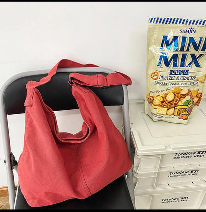 Women's Shoulder Bag Large Canvas Crossbody Bags for Women 2023 Cotton Cloth Fashion Korean Female Students School Bag Handbags