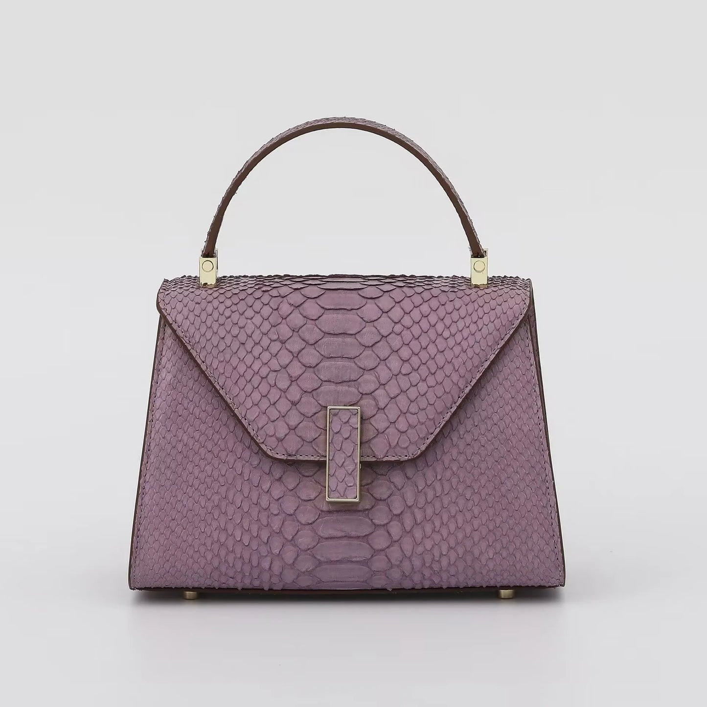 2025 Luxury Genuine Python Leather Handbag for Women - Exotic Luxury Top Handle Purse with Flap Closure & Structured Shape