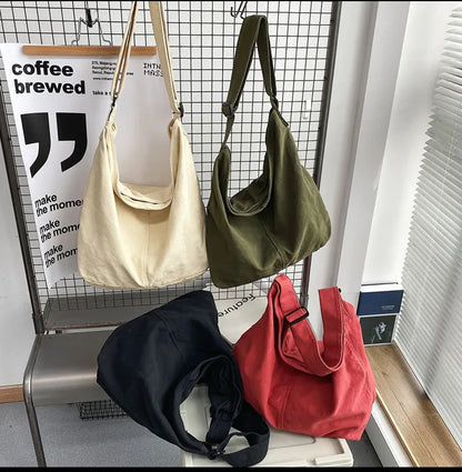 Women's Shoulder Bag Large Canvas Crossbody Bags for Women 2023 Cotton Cloth Fashion Korean Female Students School Bag Handbags