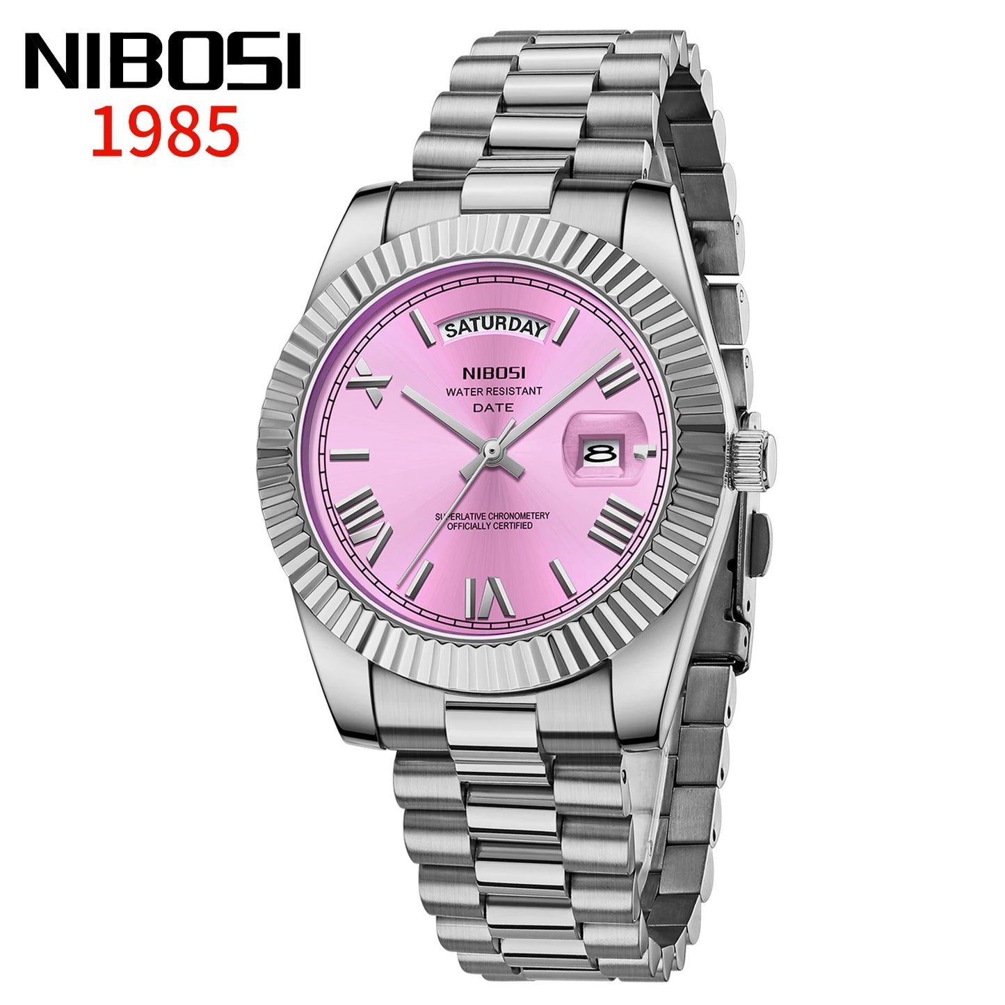 NIBOSI New Men Watch Brand Luxury Fashion Quartz Wristwatch Male Stainless Steel Waterproof Calendar Business Watches For Men
