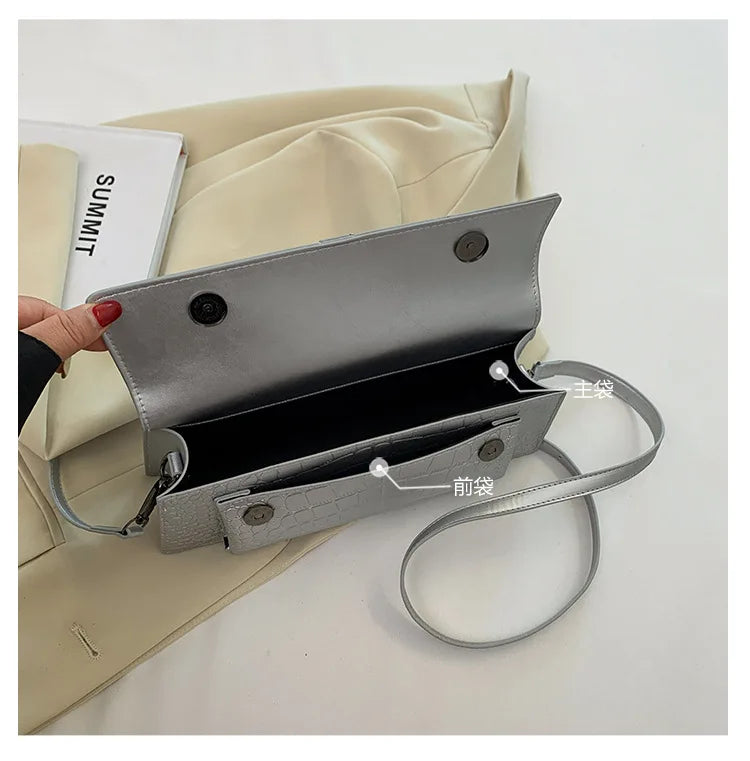 Fashion Ladies Shoulder Bag 2025 New Purses and Handbags High Quality PU Stone Pattern Crossbody Bag for Women Armpit Clutch Bag