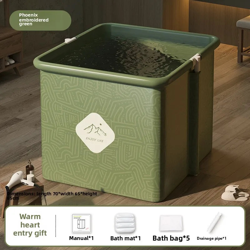 Household Children's Bath Bucket Adult Home Life Double Foldable Bath Bucket Thickened Free Installation Bathtub