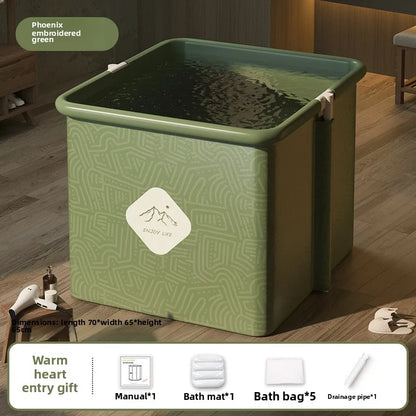 Household Children's Bath Bucket Adult Home Life Double Foldable Bath Bucket Thickened Free Installation Bathtub