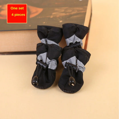 4PCS Water-Resistant Dog Shoes | Outdoor Rain Boots for Small Dogs – Protect Paws & Keep Them Dry