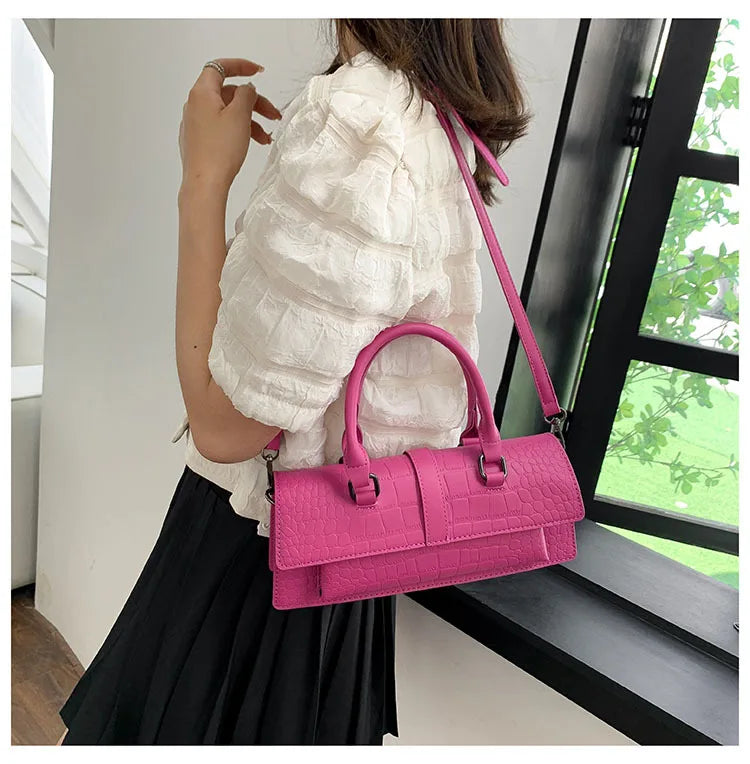 Fashion Ladies Shoulder Bag 2025 New Purses and Handbags High Quality PU Stone Pattern Crossbody Bag for Women Armpit Clutch Bag