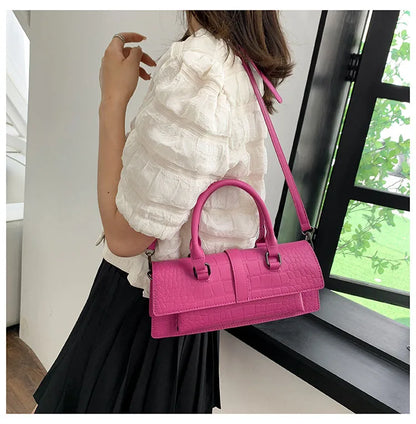 Fashion Ladies Shoulder Bag 2025 New Purses and Handbags High Quality PU Stone Pattern Crossbody Bag for Women Armpit Clutch Bag