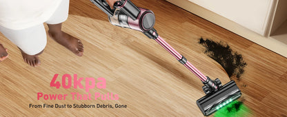 Cordless 10-in-1 Powerful Stick Vacuum Cleaner | 40Kpa 500W Rechargeable Vacuum for Home, Pet Hair & Carpet Cleaning