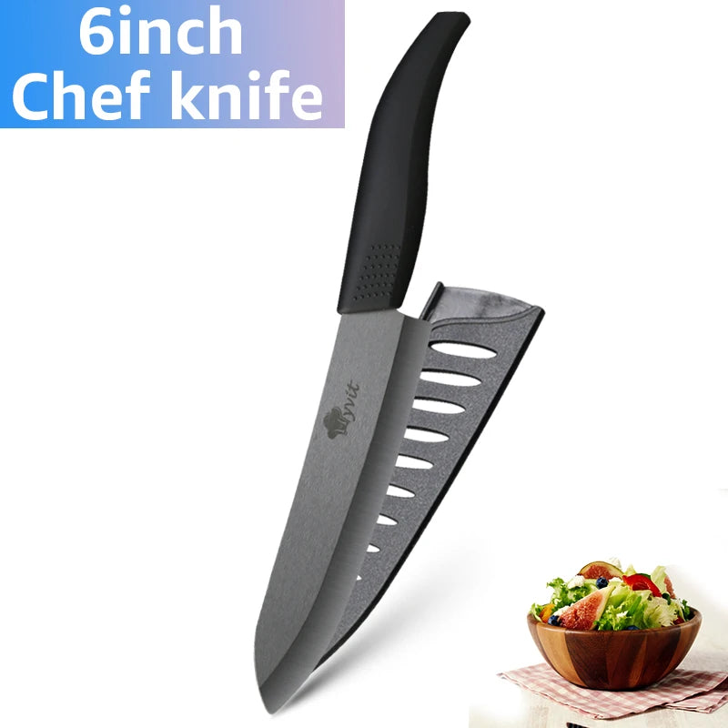 Ceramic Fruit Knife for Kitchen 3 4 5 6 inch Chef Knife with Sheath Utility Slicing Cooking Tool for Vegetable Rustproof Zirconi
