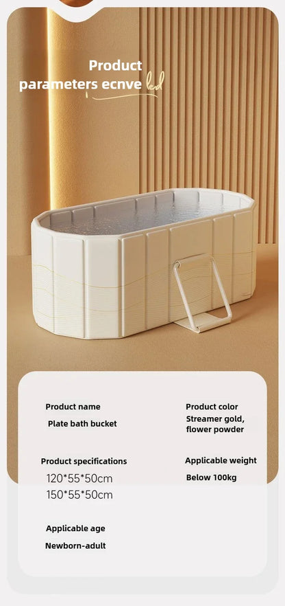 Folding Adult & Kids Bath Bucket | Portable Full-Body Bathtub for Home, Family & Couples
