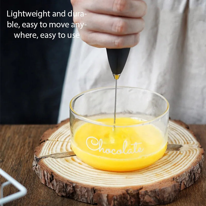 Electric Coffee Milk Frother & Egg Beater | Handheld Stainless Steel Whisk Mixer for Drinks & Baking