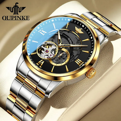 OUPINKE TOP Brand Japanese Imported Automatic Movement Watch for Men Waterproof Timing code Luxury Roman Scale Wristwatches