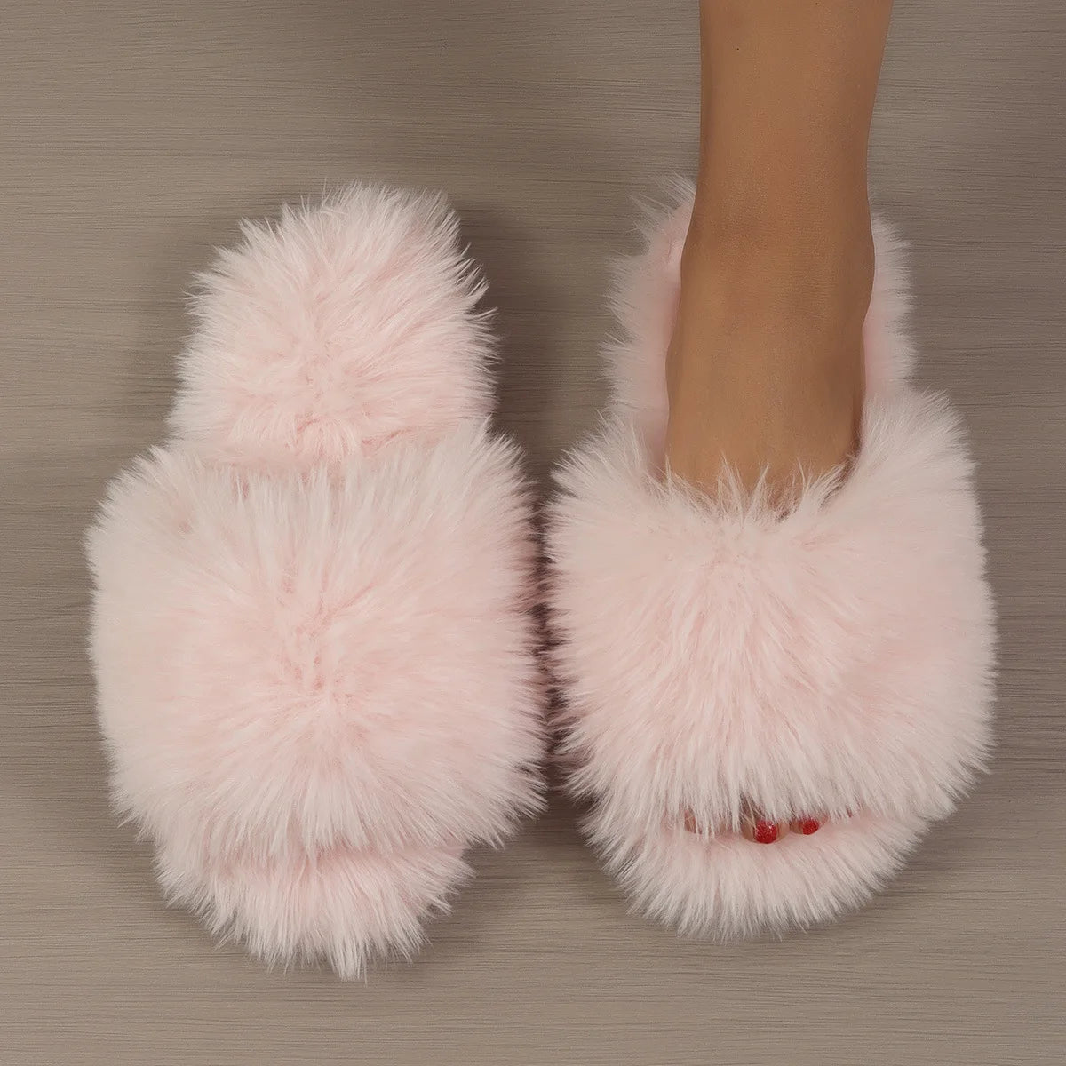 Women's Indoor Slippers 2024 Autumn and Winter New Plush Home Lazy Slippers Anti slip Durable Fashion Warm Sandals Slippers
