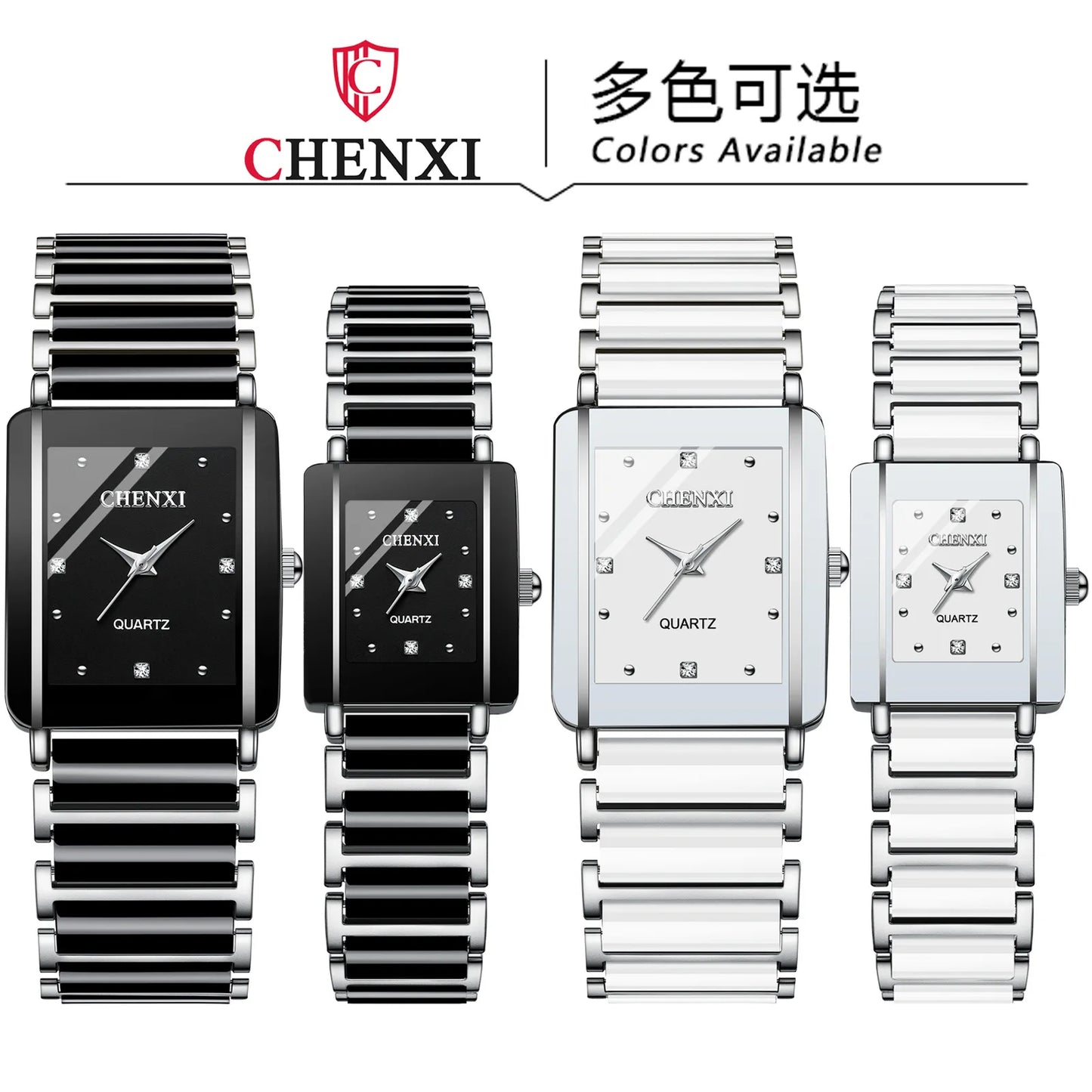 CHENXI 104A Waterproof Top Brand Luxury couple watches Watch for Women Men With Simulated-Ceramics Strap relojes para damas