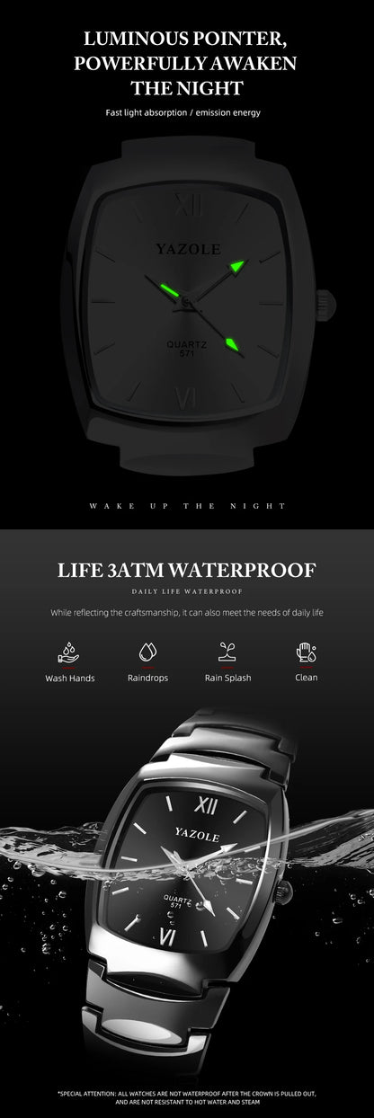 UTHAI Men's Watch Light Luxury Tungsten Steel Glow Waterproof Clock Couple Watches Women's Fashion Quartz Wristwatches Gift