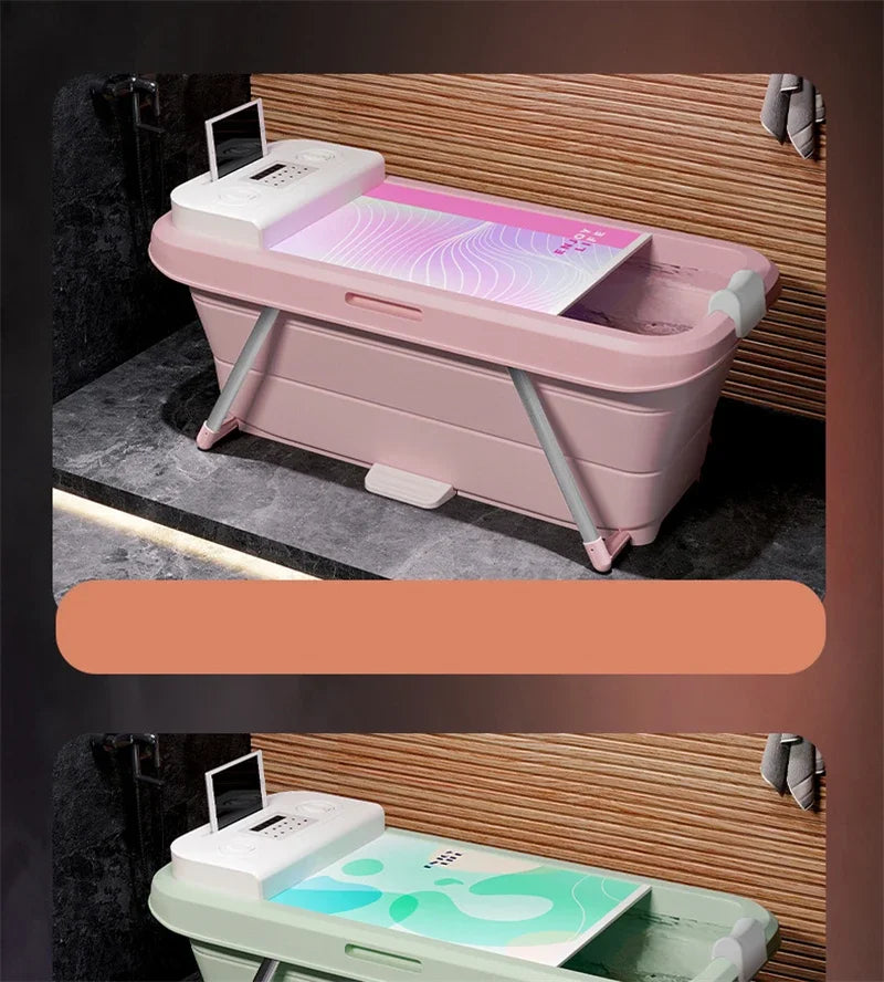 Folding Intelligent Bathtubs Adult Bath Bucket Household Full-body Sweat Steam Sauna Spa Dual-use Thickened Plastic Bath Barrel