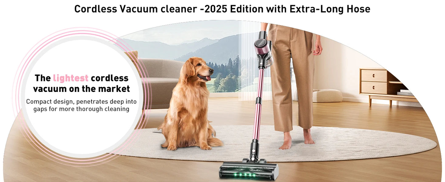 Cordless 10-in-1 Powerful Stick Vacuum Cleaner | 40Kpa 500W Rechargeable Vacuum for Home, Pet Hair & Carpet Cleaning