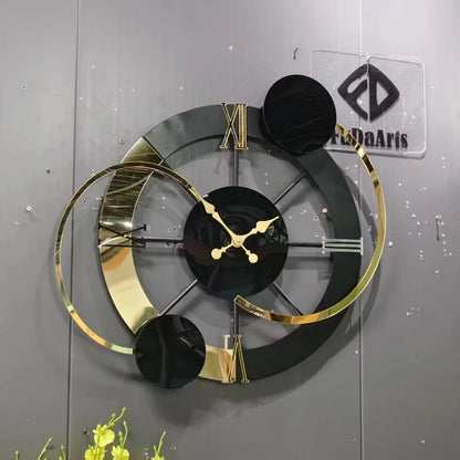 65x60 New Large Metal Frame Wall Clock 2025 Minimalist Modern Needle Art Black Home Decor Watch From Manufacturer