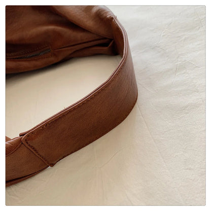 Big Black Shoulder Bags for Women Large Hobo Shopper Bag Solid Color Quality Soft Leather Crossbody Handbag Lady Travel Tote Bag