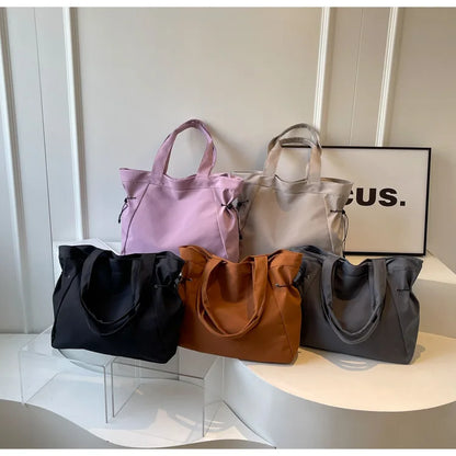 Casual Fashion Large Capacity Tote Bag Simple Travel Bag Women Large Shoulder Bag Aesthetic Handbags Drawstring Tote Handbag