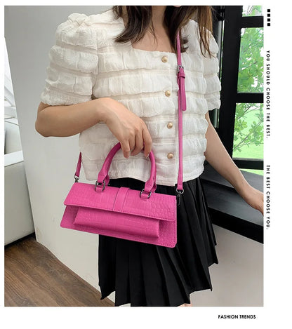 Fashion Ladies Shoulder Bag 2025 New Purses and Handbags High Quality PU Stone Pattern Crossbody Bag for Women Armpit Clutch Bag