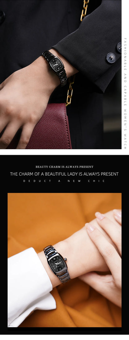 UTHAI Men's Watch Light Luxury Tungsten Steel Glow Waterproof Clock Couple Watches Women's Fashion Quartz Wristwatches Gift