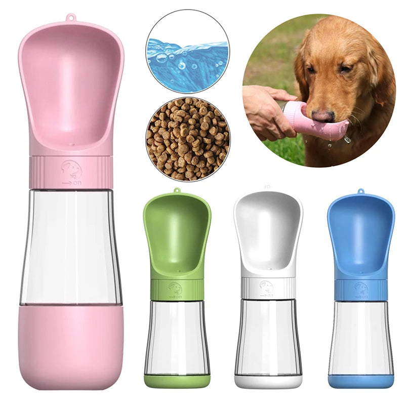 Portable Pet Water Bottle & Food Dispenser | Leak-Proof Travel Cup for Dogs & Cats – Food-Grade Material