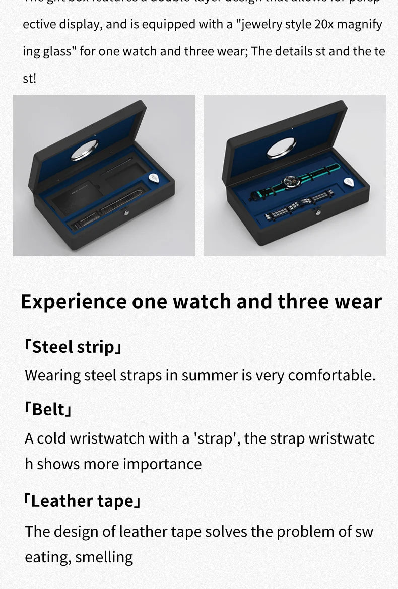 IDEAL KNIGHT 6808 Man Watch Blue Earth Dial Hollow Mechanical Watches For Men Waterproof Tourbillon Men's Automatic Wristwatches