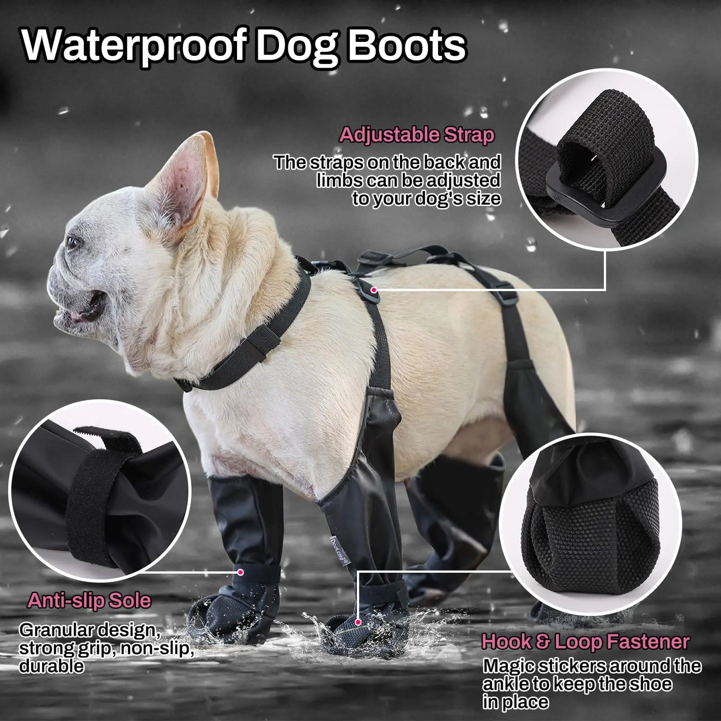 2025 Anti-Slip Dog Shoes | Waterproof Paw Protector Boots with Suspenders – Outdoor, Dirty-Proof & Comfortable Fit